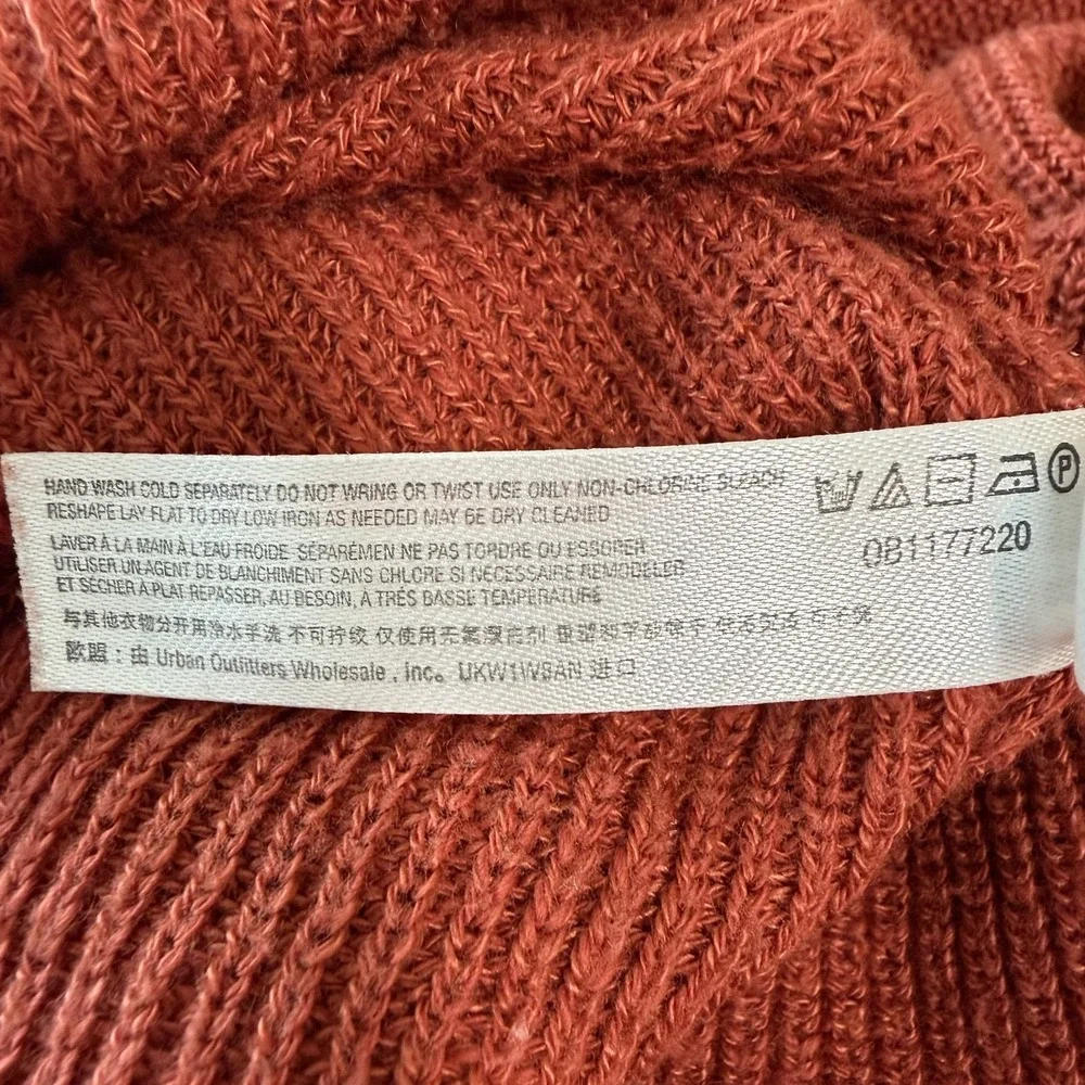 Free People Beach Malibu Surf Sweater Size S Ribbed‎ Oversized Slouchy Pink Red